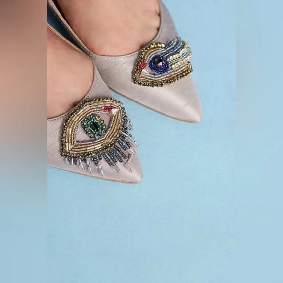 Sam Edelman Silver Halloween Party Cosplay Flirty Driving Ballet Loafers Flats 9 - Picture 2 of 12